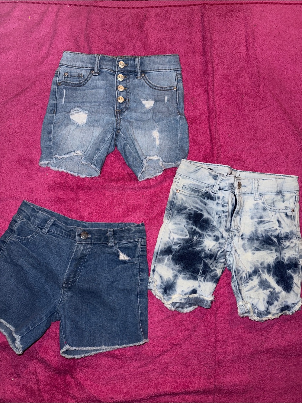 Girls Blue Denim Shorts Bundle (3 pairs) Size 5
